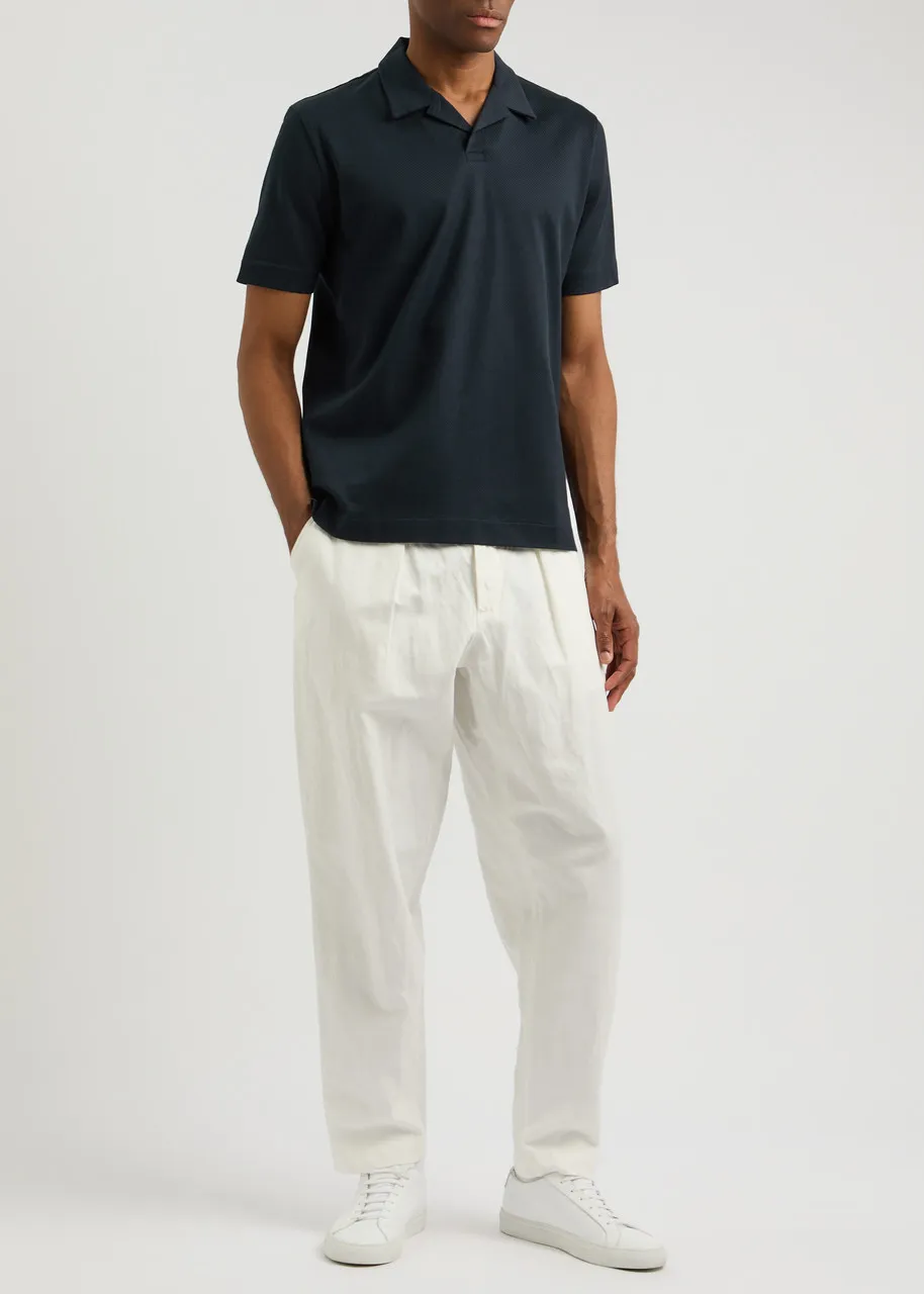 BOSS Textured cotton polo shirt -                         -                     -                
