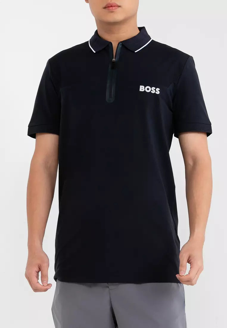 BOSS Zipper Jersey Polo Shirt