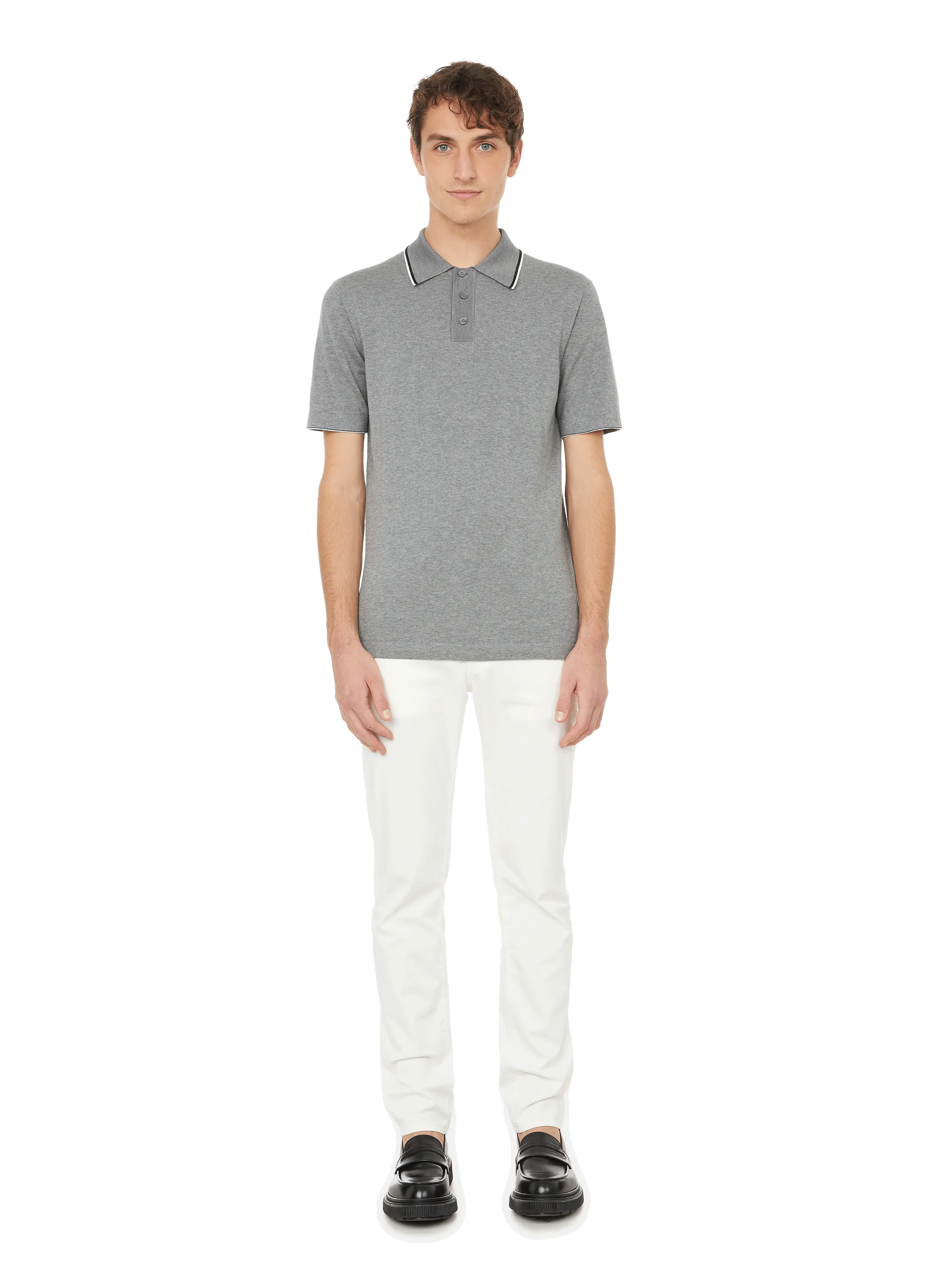 DUNHILL  Cotton polo shirt - Grey