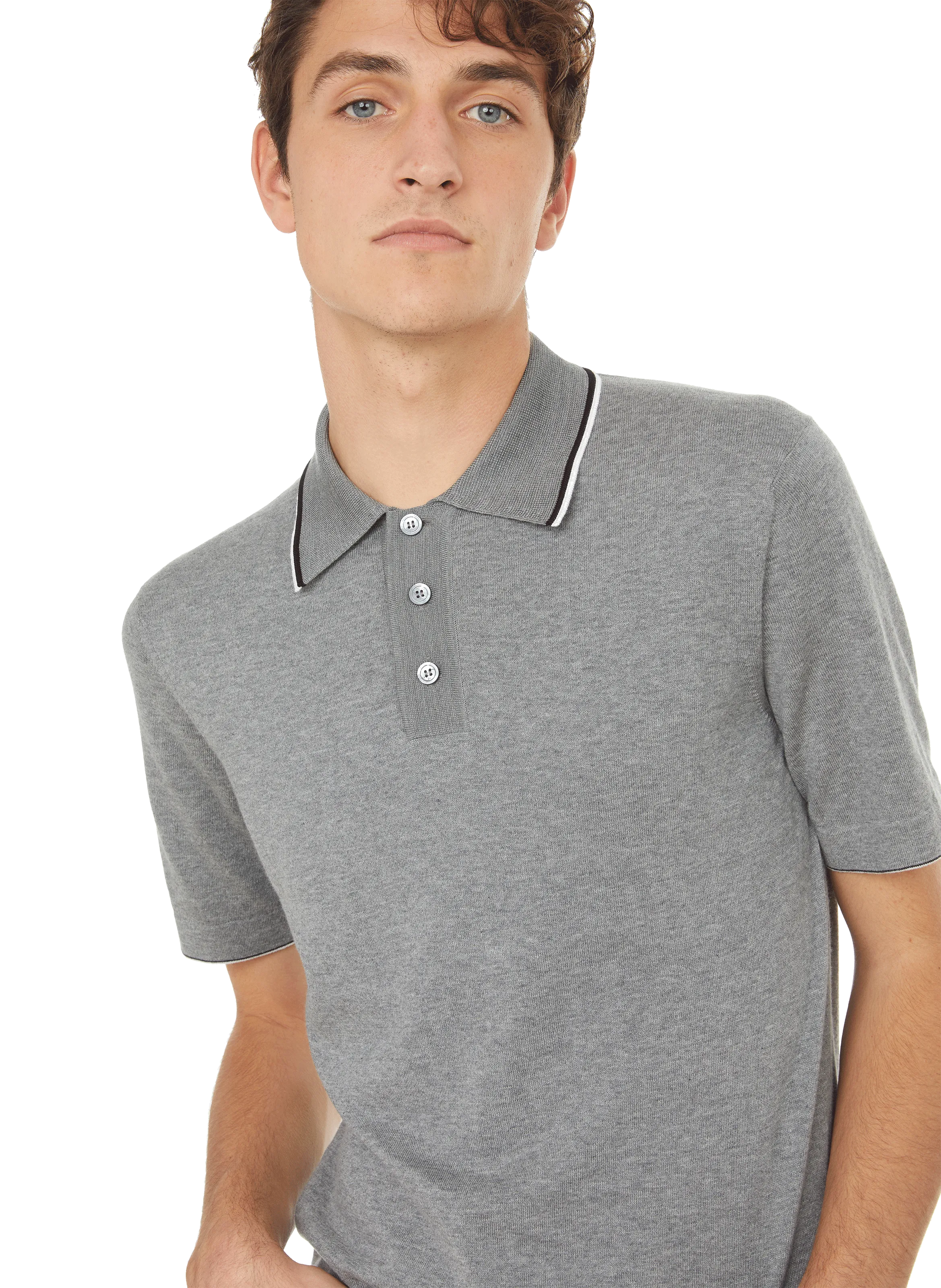 DUNHILL  Cotton polo shirt - Grey